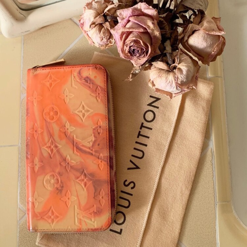 Louis Vuitton Vernis patent wallet hand dip dyed